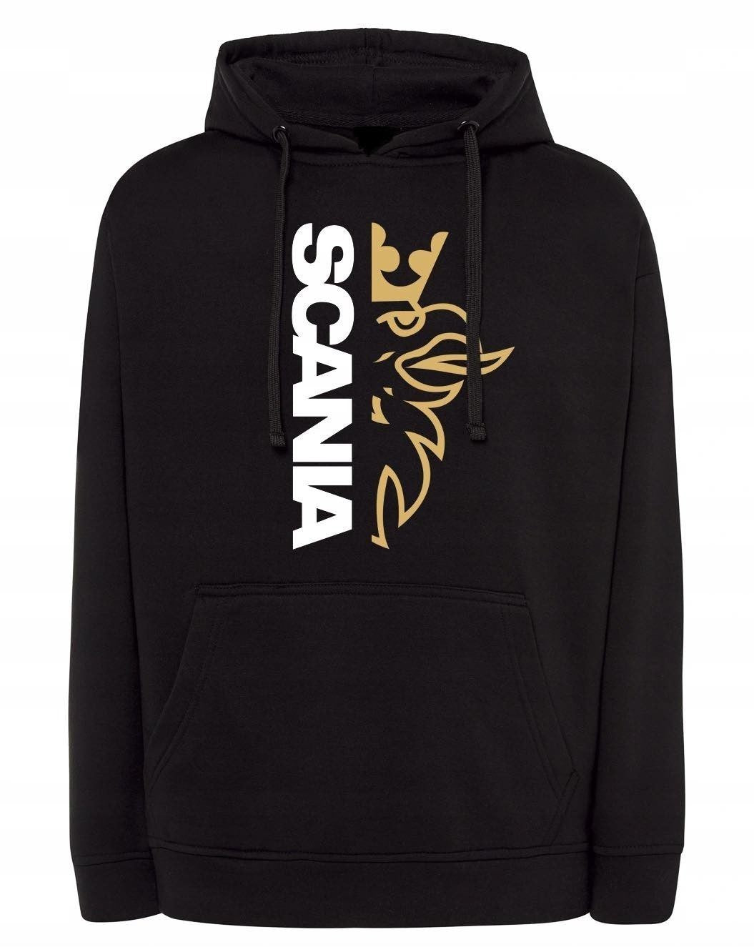 BLUZA MĘSKA KANGURKA ZŁOTO BIAŁE LOGO SCANIA