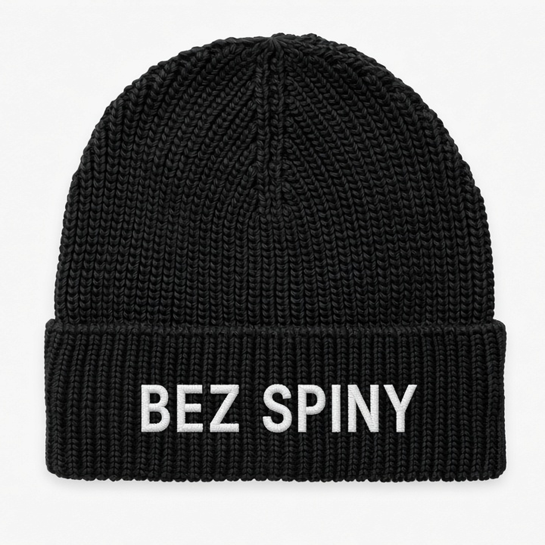 Czapka zimowa z haftem BEZ SPINY – czarna