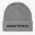 Czapka zimowa z haftem BOKIEM TEŻ SIĘ DA – szara