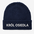 Czapka zimowa z haftem KRÓL OSIEDLA – granatowa