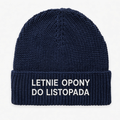 Czapka zimowa z haftem LETNIE OPONY DO LISTOPADA – granatowa
