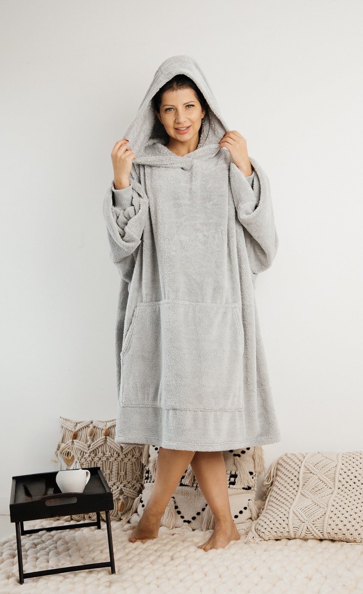 Kocobluza oversize z kapturem
