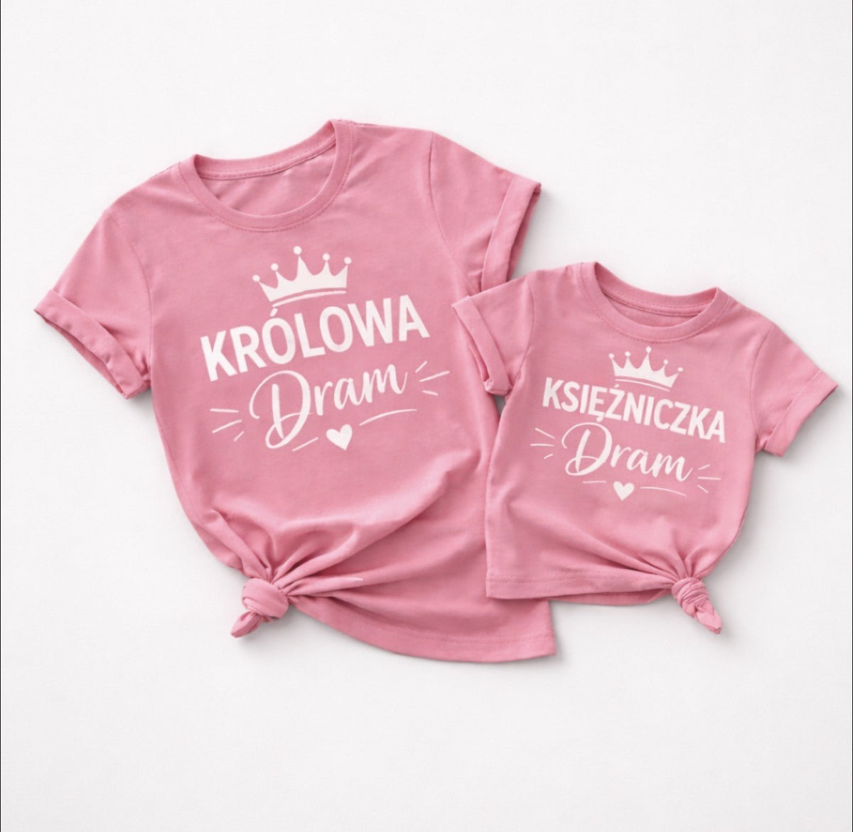 KOMPLET KOSZULEK MAMA & CÓRKA KRÓLOWA DRAM