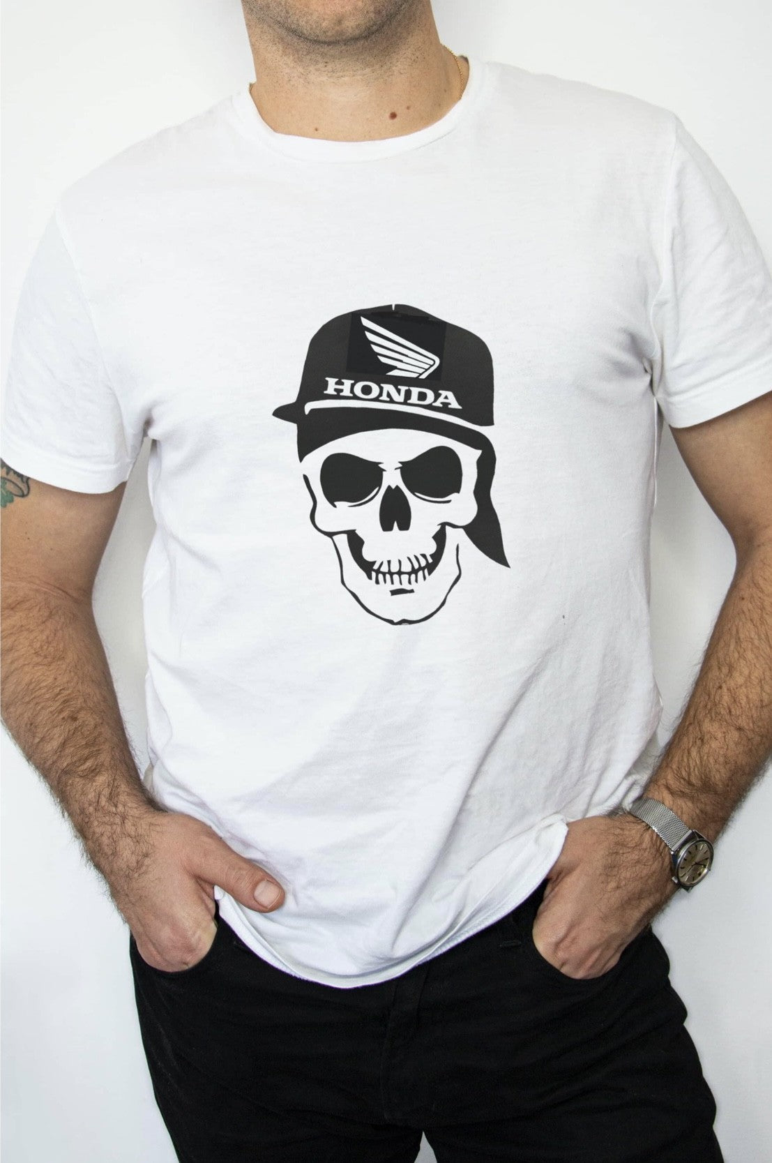 T-SHIRT MĘSKI HONDA CZACHA W CZAPCE