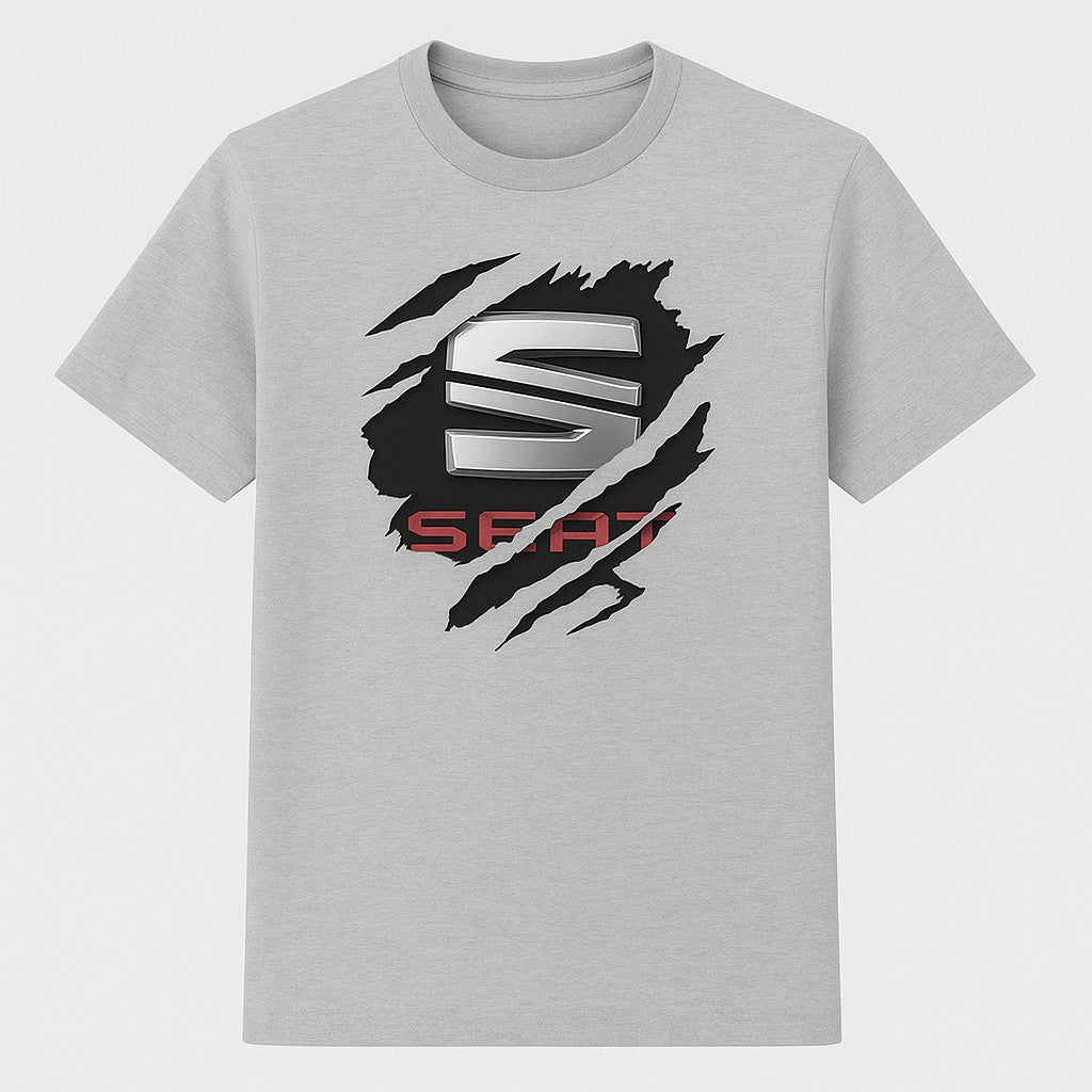 T-SHIRT szarpane  logo SEAT